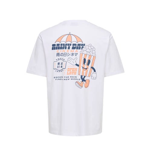 ONLY & SONS relaxed T-shirt wit afbeelding