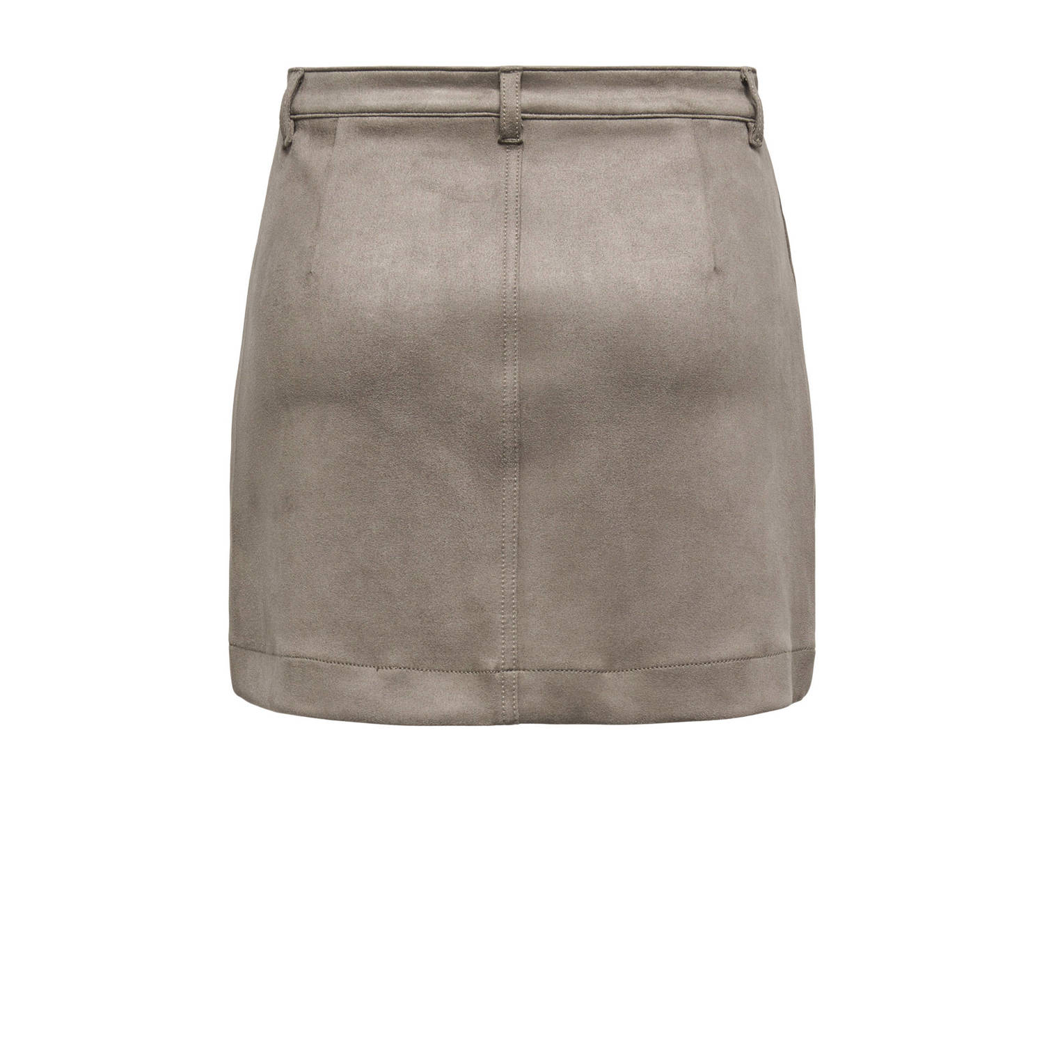 ONLY suede korte rok taupe