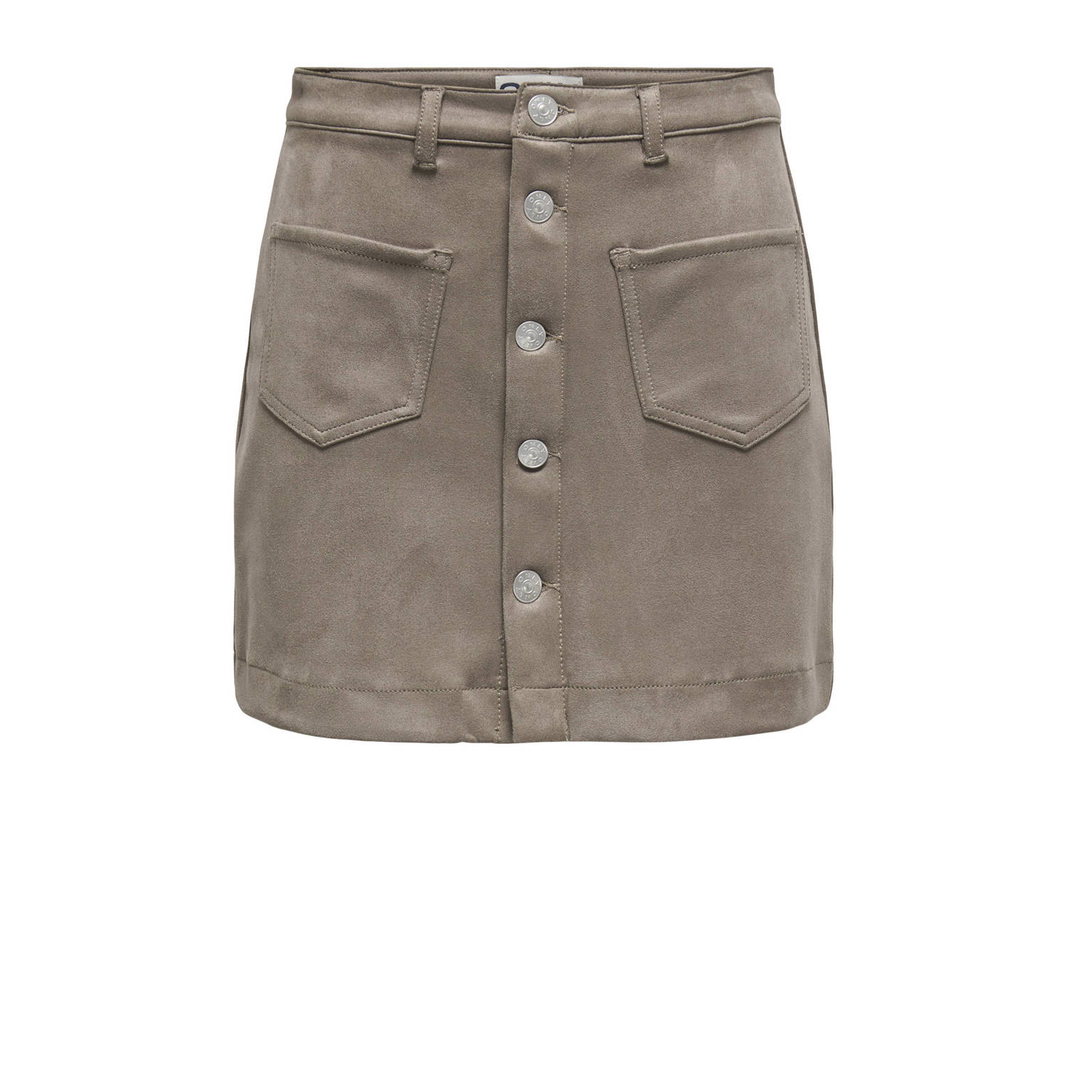 ONLY suede korte rok taupe