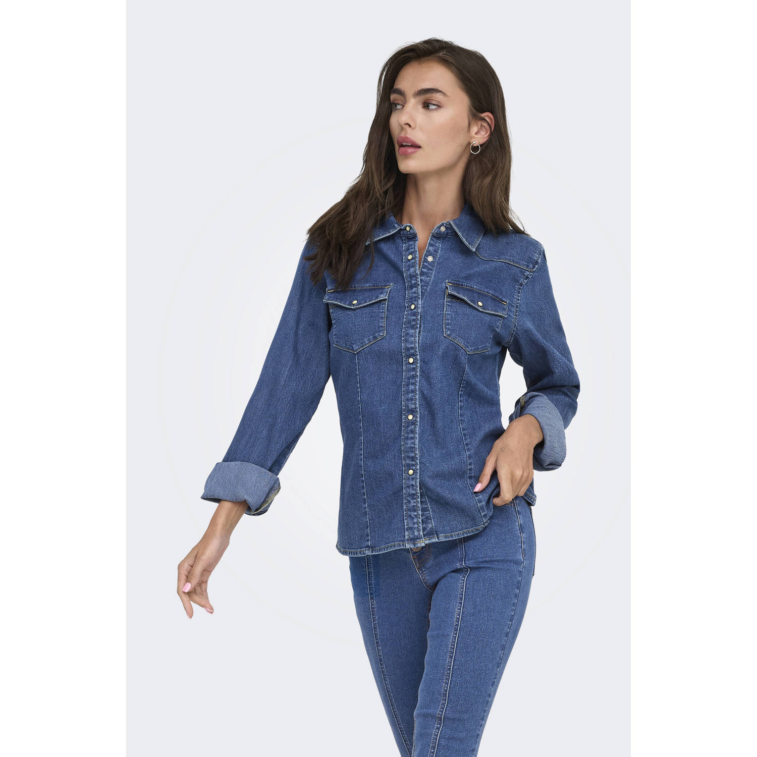 ONLY blouse medium blue denim