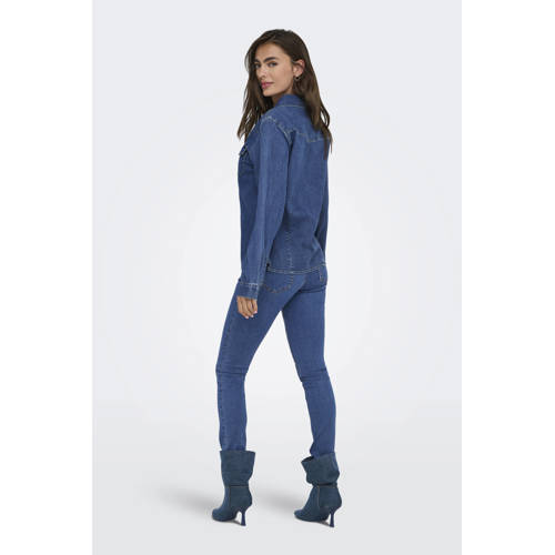 ONLY blouse medium blue denim afbeelding