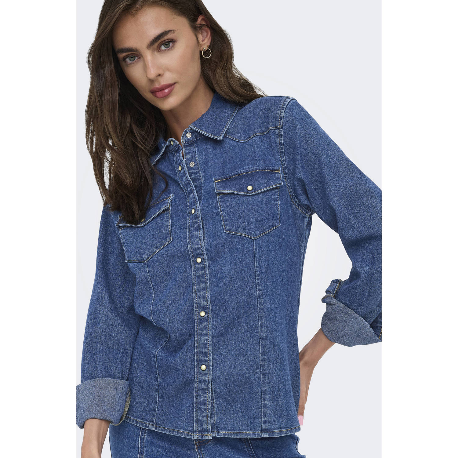 ONLY blouse medium blue denim