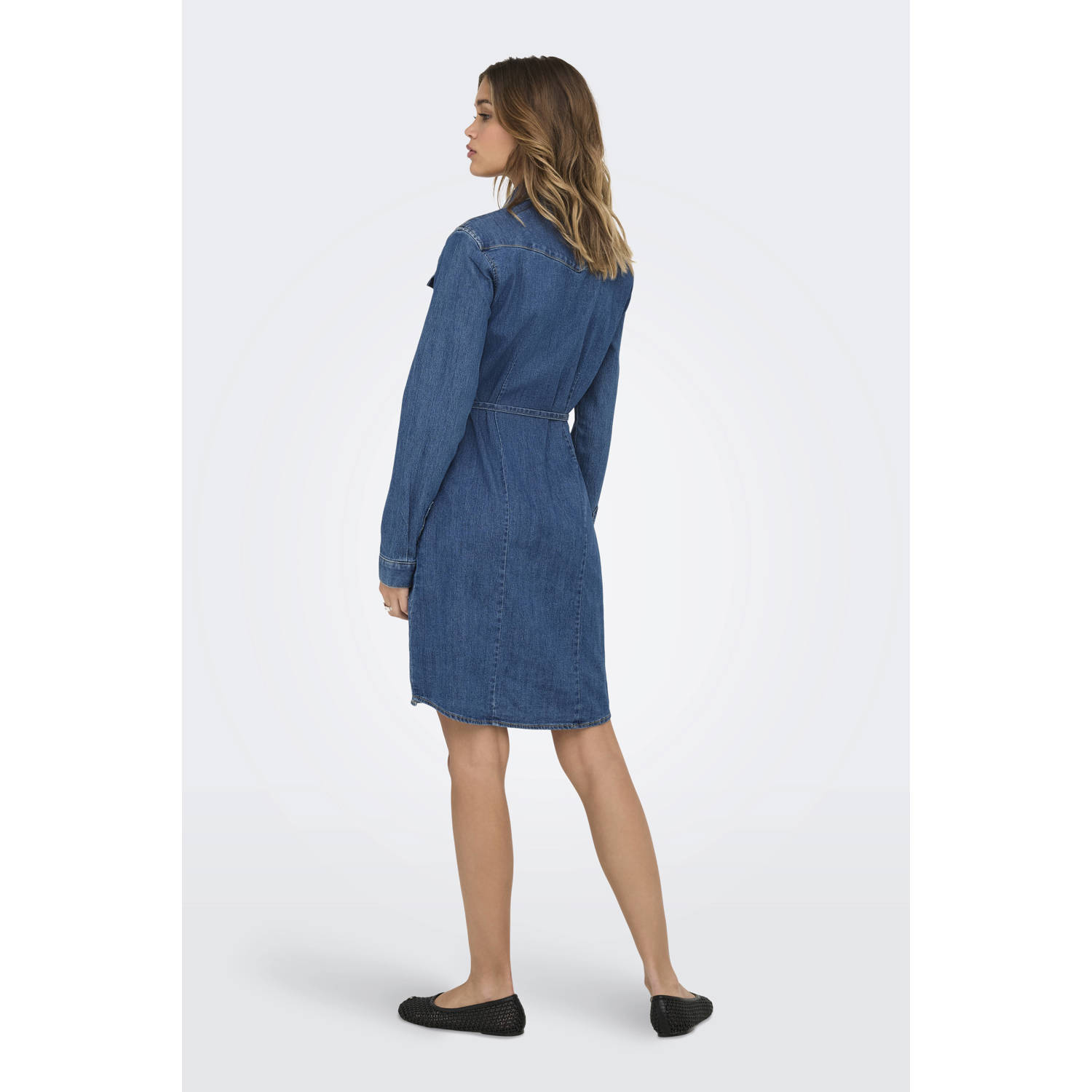 ONLY denim blousejurk medium blue denim