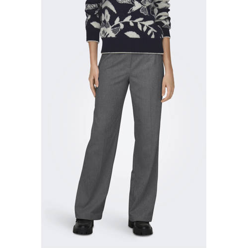 ONLY wide leg high waist pantalon grijs melange afbeelding