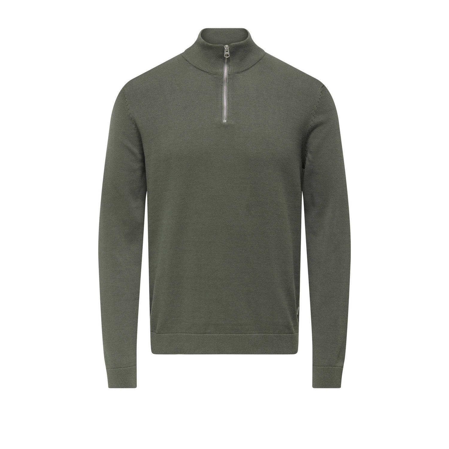 ONLY & SONS gebreide trui grijsgroen