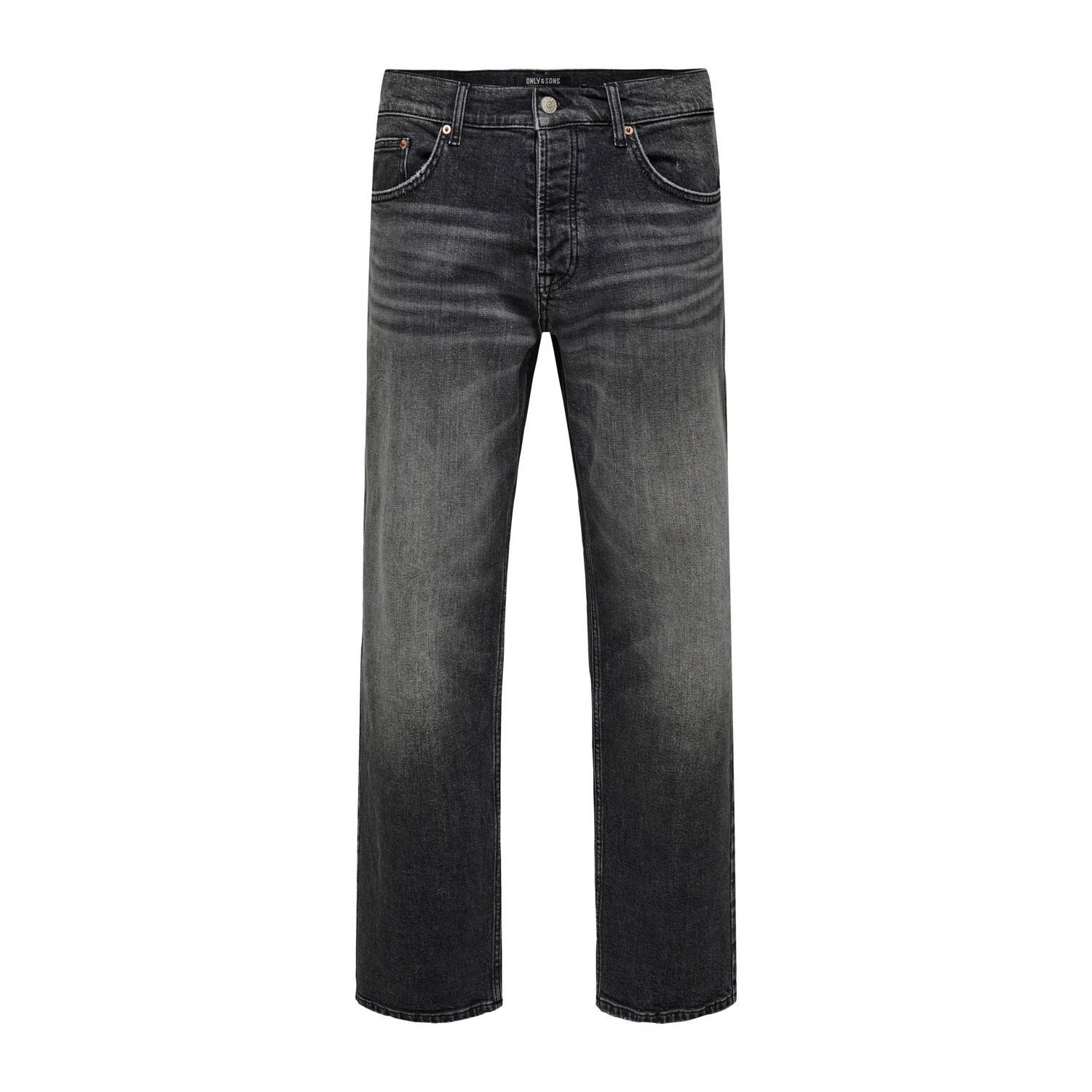 ONLY & SONS ONSEDGE straight leg jeans washed black