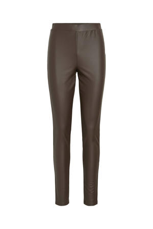 imitatieleren skinny high waist legging bruin