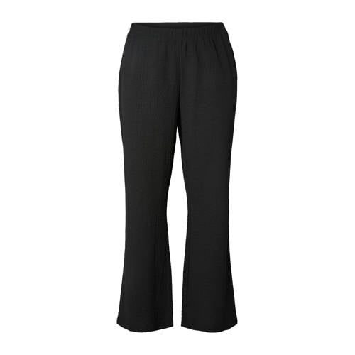 PIECES Curve wide leg regular waist broek zwart afbeelding