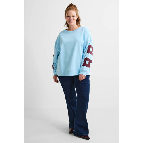PIECES Curve sweater lichtblauw afbeelding