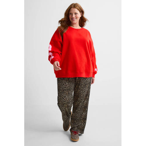 PIECES Curve sweater rood afbeelding