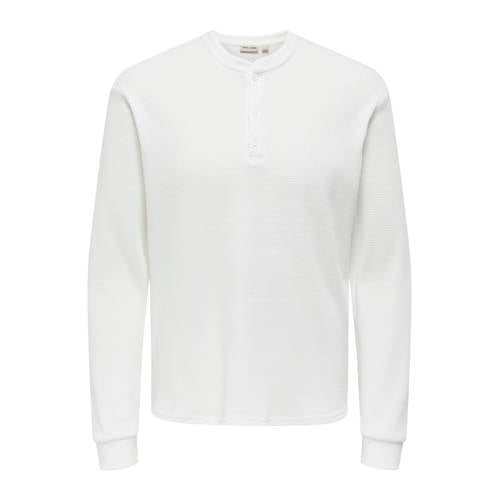 ONLY & SONS longsleeve met textuur wit afbeelding