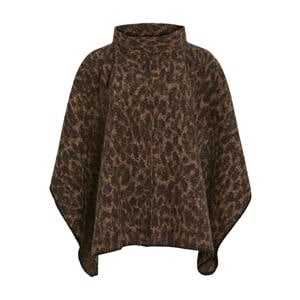 poncho met panterprint VIPAULINE bruin