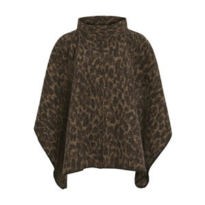 poncho met panterprint VIPAULINE bruin