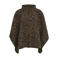 VILA poncho met panterprint VIPAULINE bruin