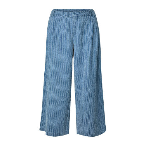 PIECES Curve high waist wide leg jeans medium blue denim afbeelding