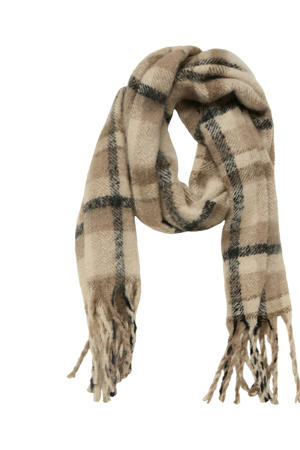 geruite sjaal OBJMITTA beige