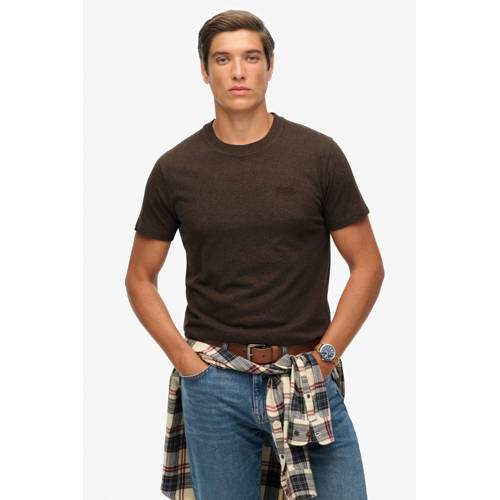 Superdry slim T-shirt donkerbruin afbeelding