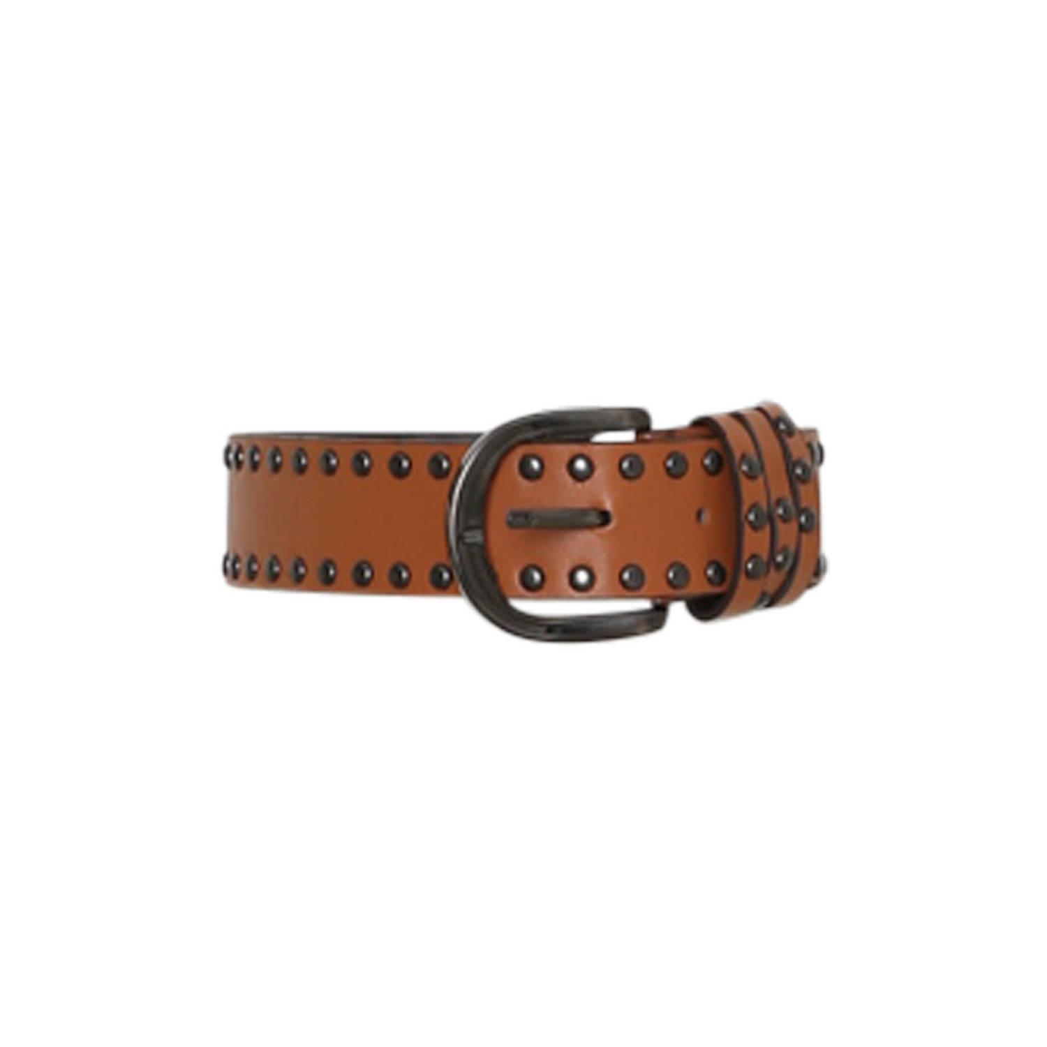 Paprika riem met studs camel
