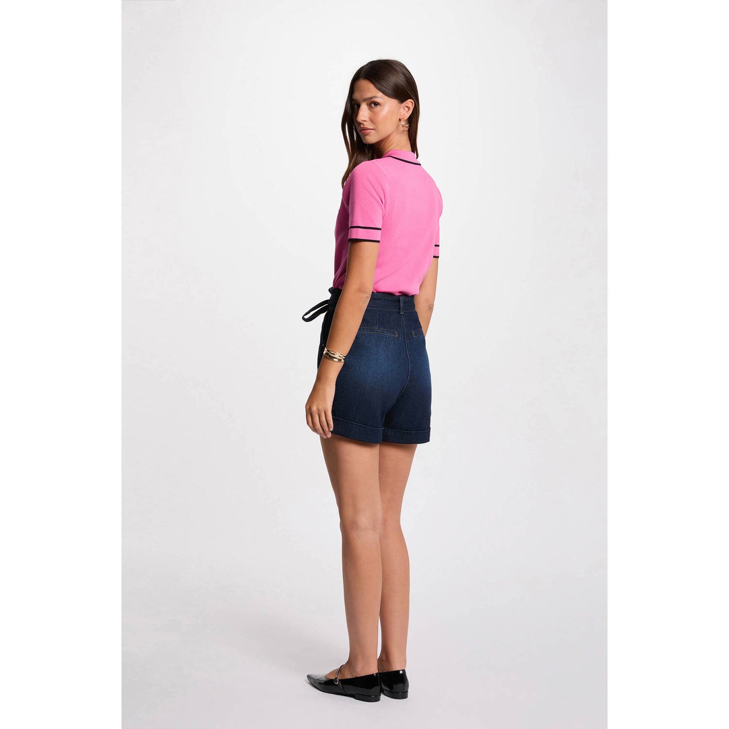 Morgan gebreid vest roze