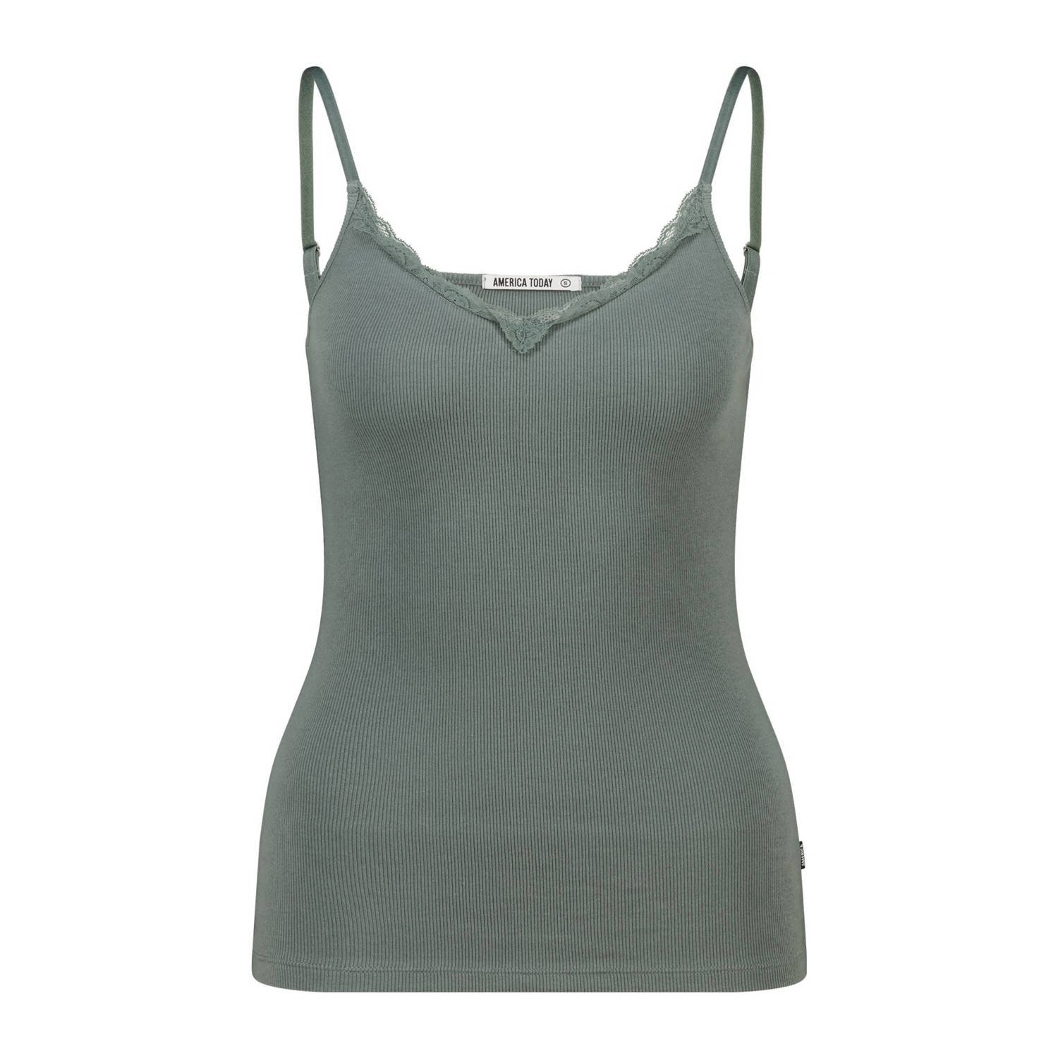 America Today singlet grijsgroen