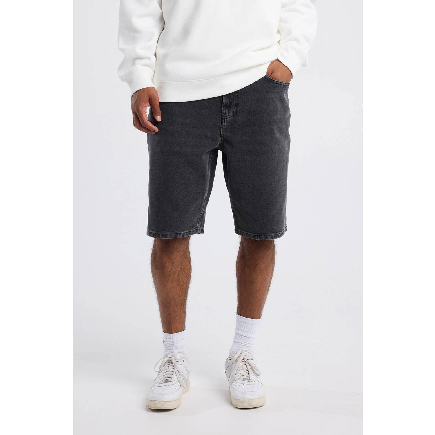 America Today denim regular short zwart