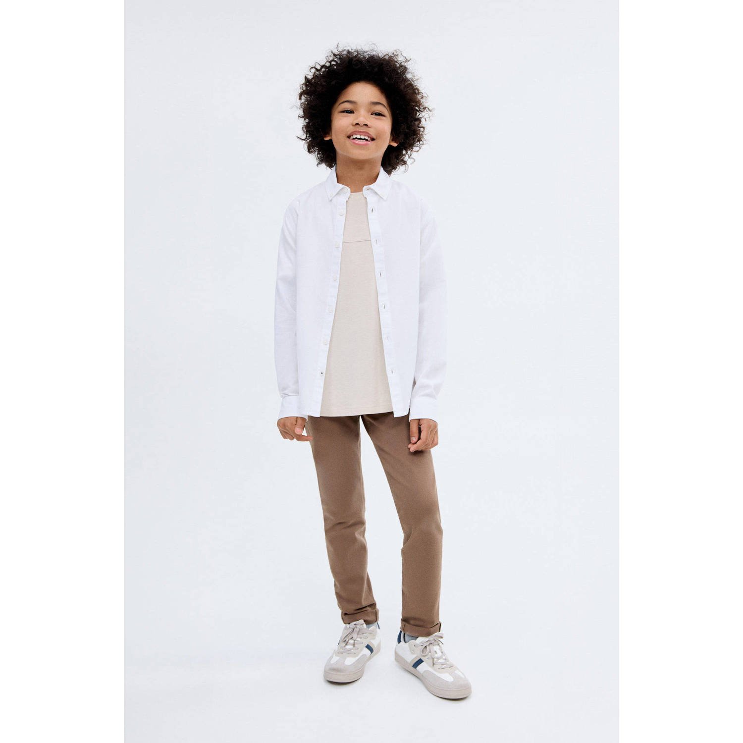 Mango Kids regular casual broek bruin