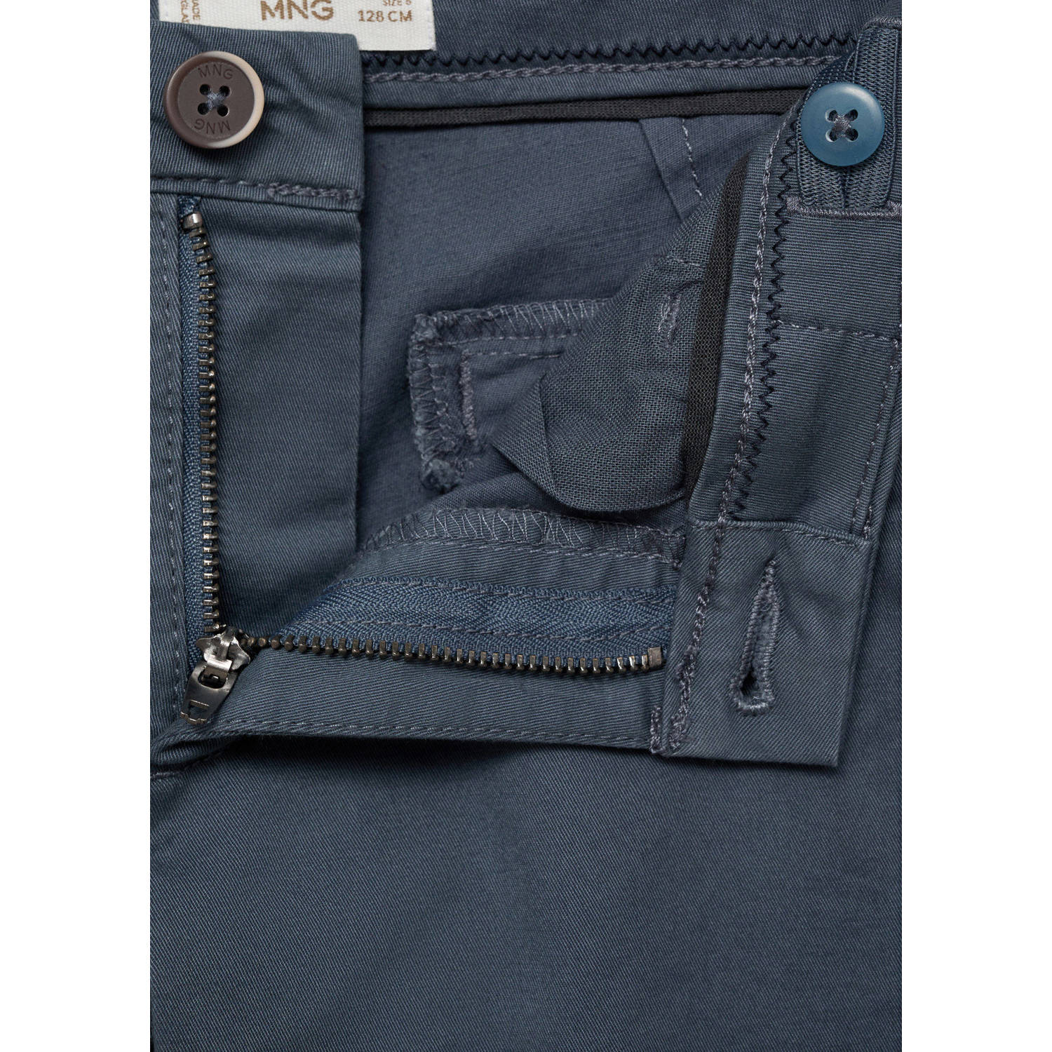 Mango Kids straight casual broek middenblauw
