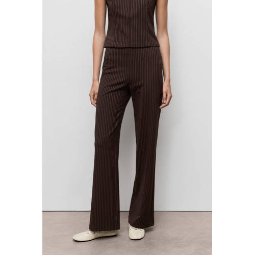 Mango high waist broek bruin afbeelding