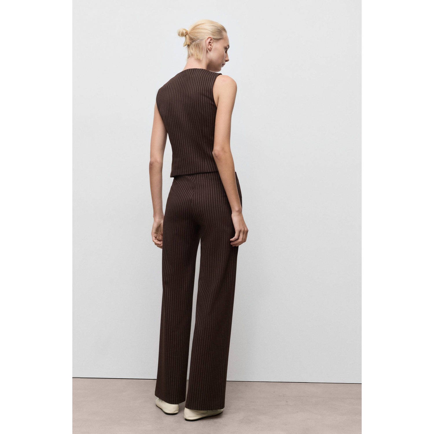 Mango high waist broek bruin