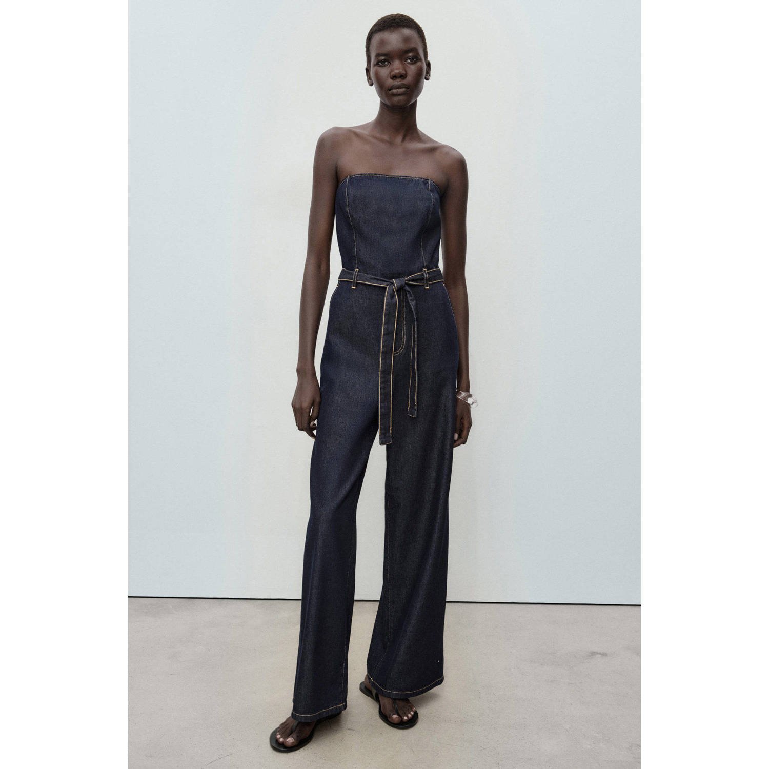 Mango jumpsuit dark blue denim