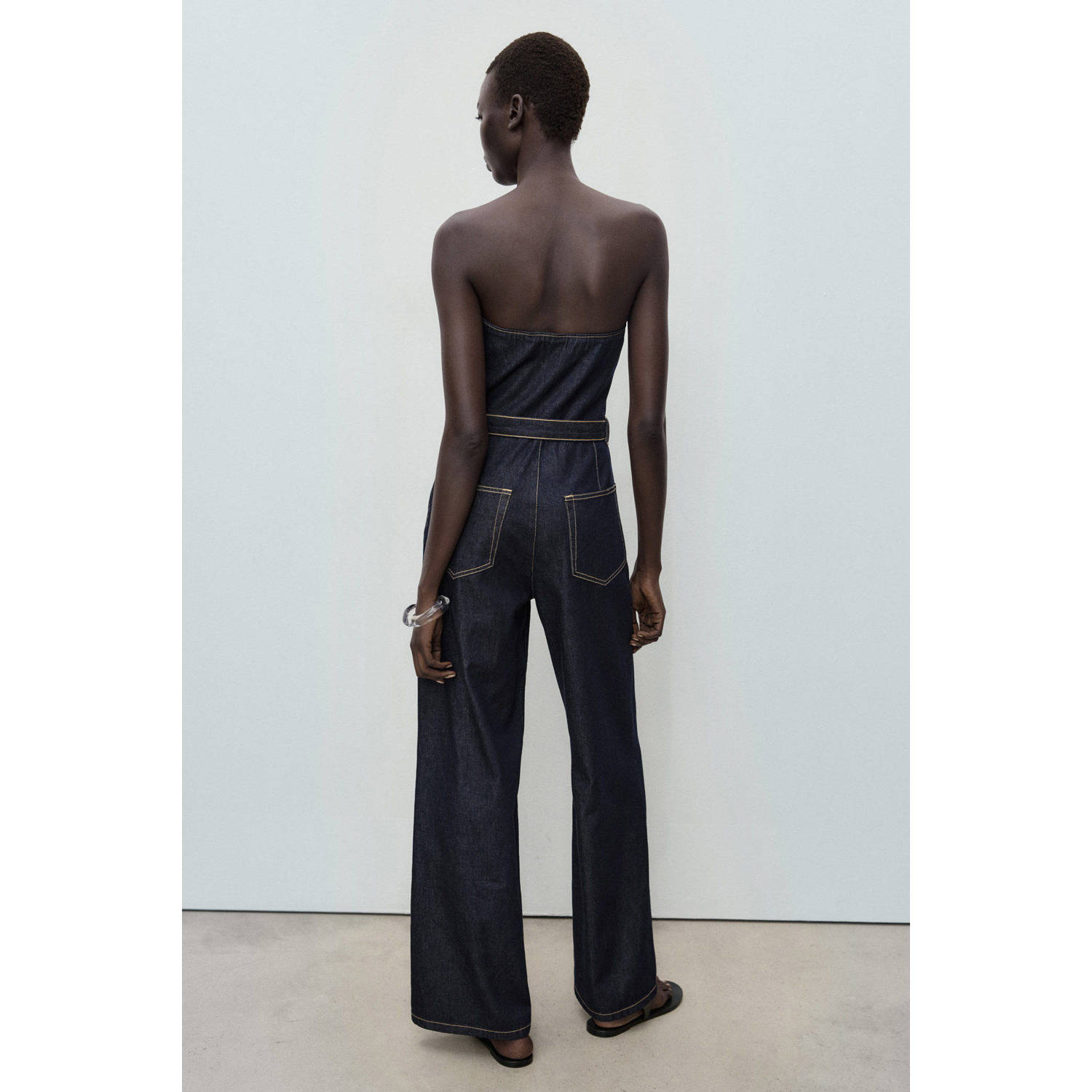 Mango jumpsuit dark blue denim