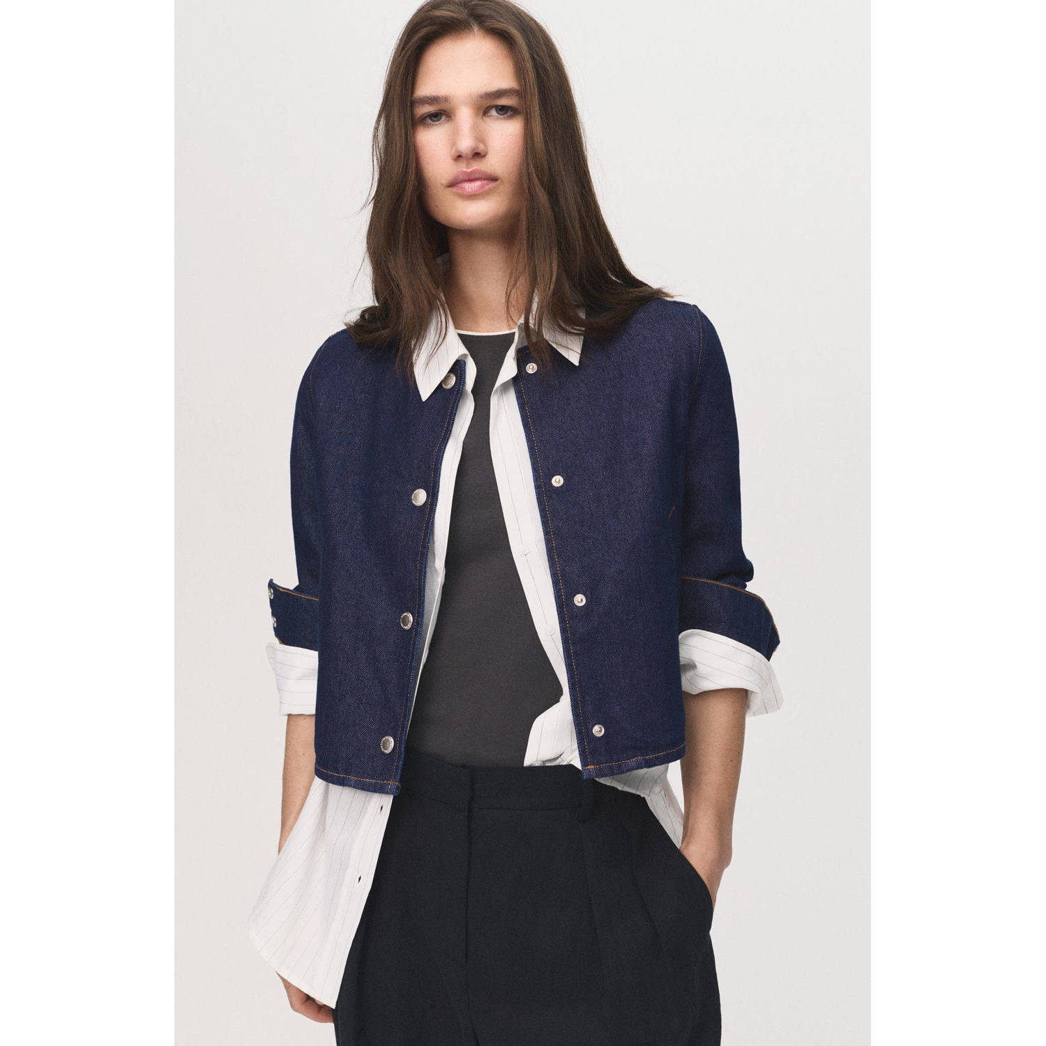 Mango denim spijkerjas dark blue denim