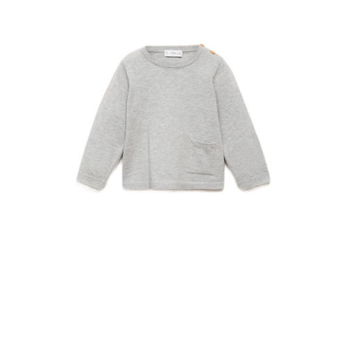 Mango Kids pullover grijs fijn gebreid afbeelding