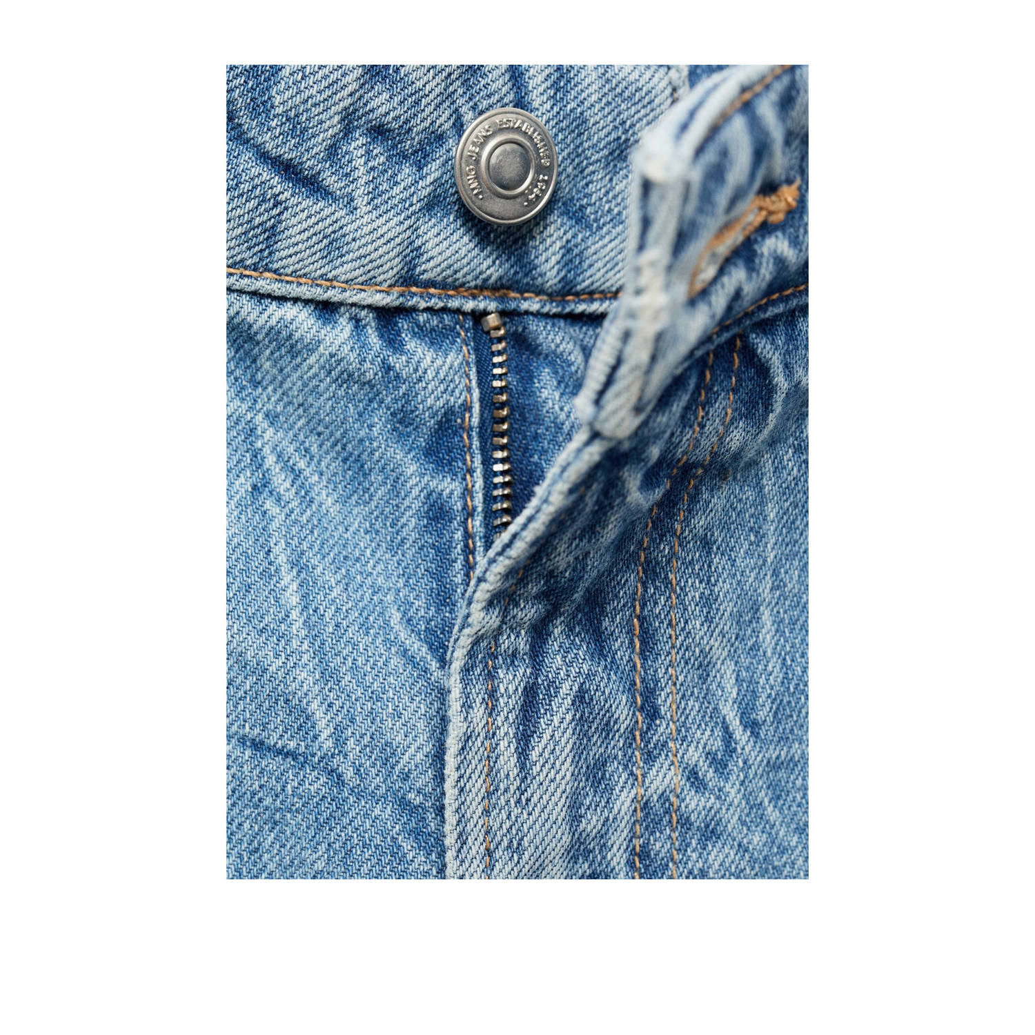Mango high waist straight leg jeans light blue denim