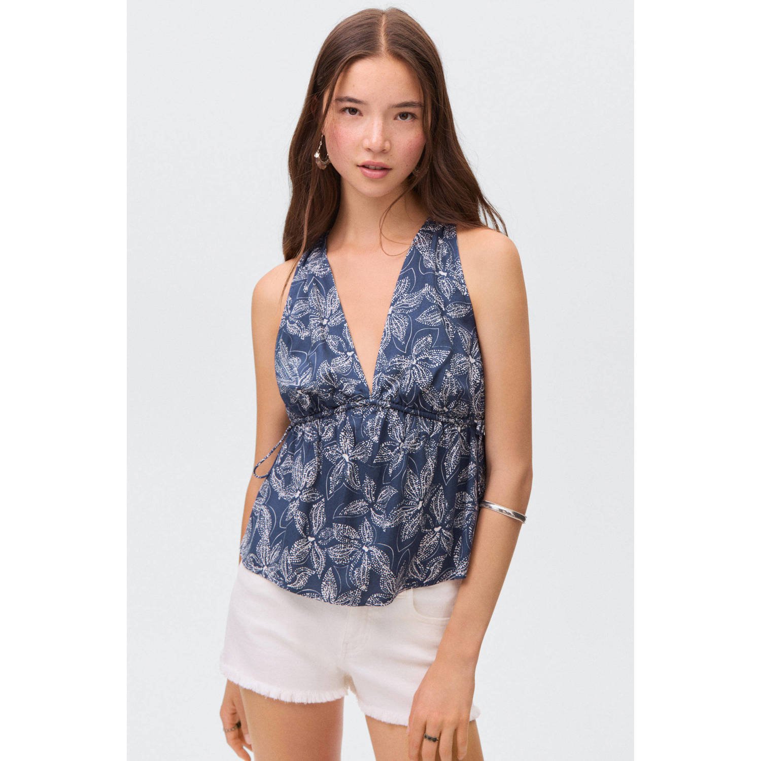 MANGO TEEN mouwloze top marine