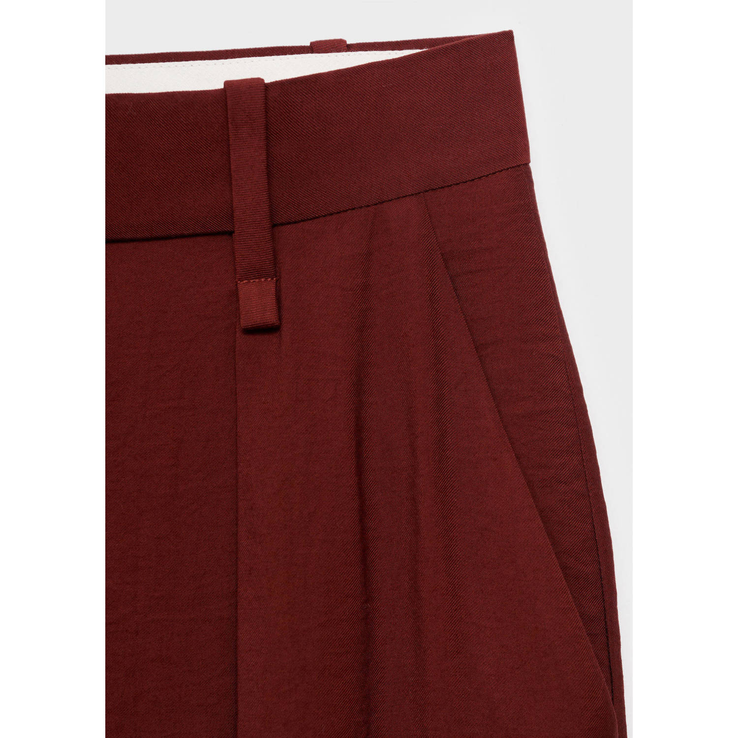 Mango straight high waist pantalon donkerrood