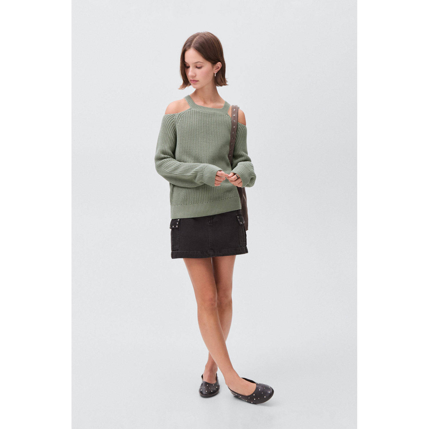 MANGO TEEN trui groen gebreid
