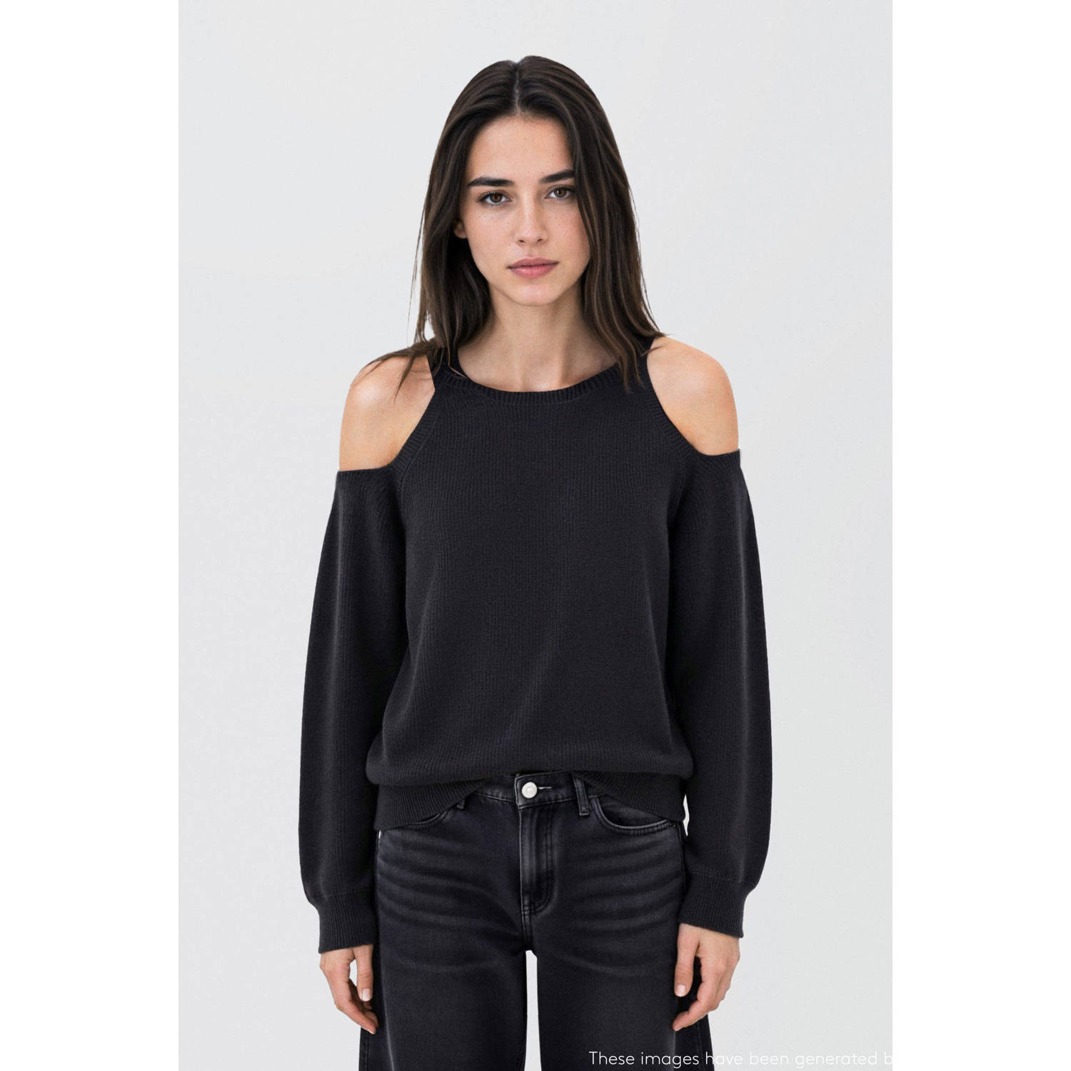 MANGO TEEN trui antraciet gebreid