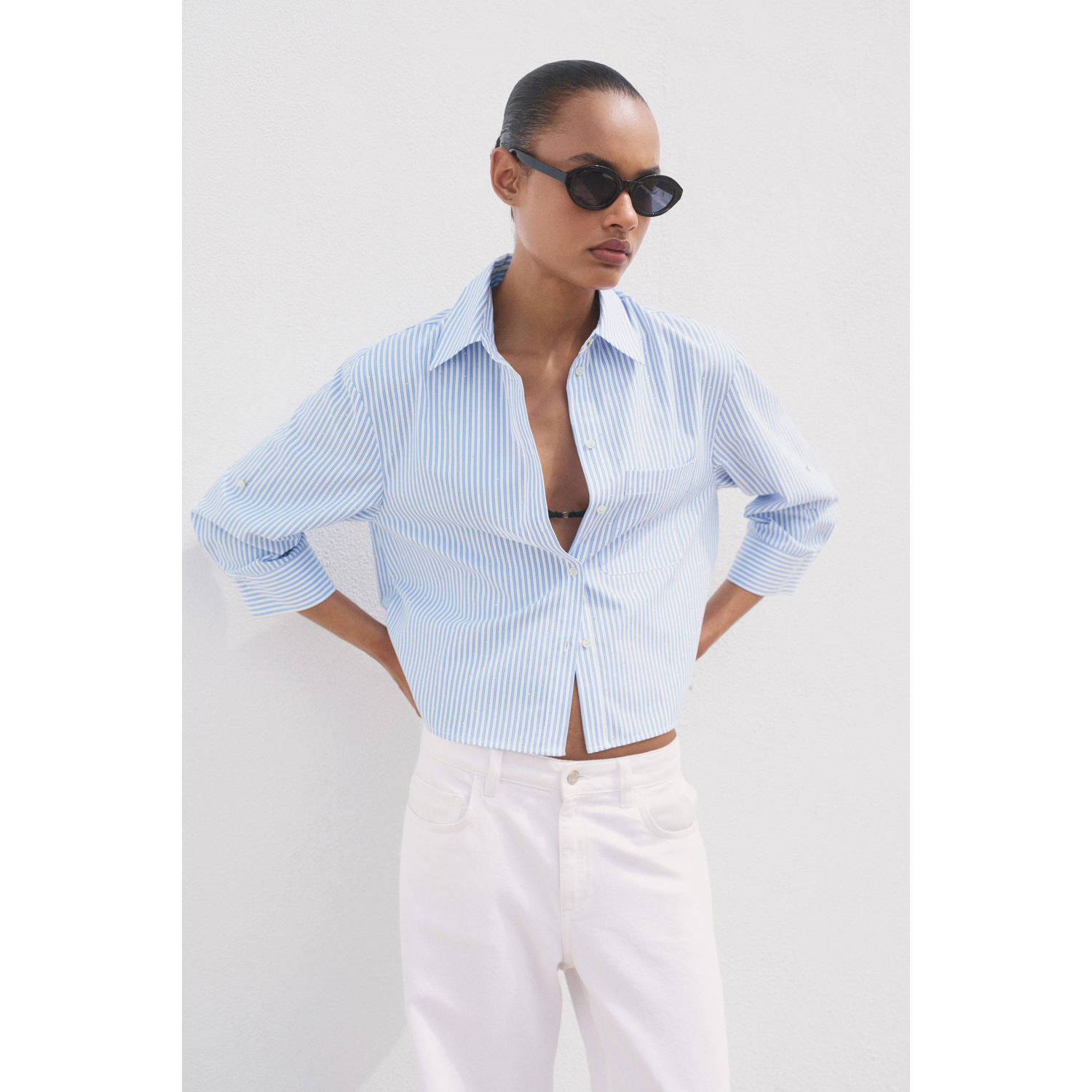 Mango blouse blauw