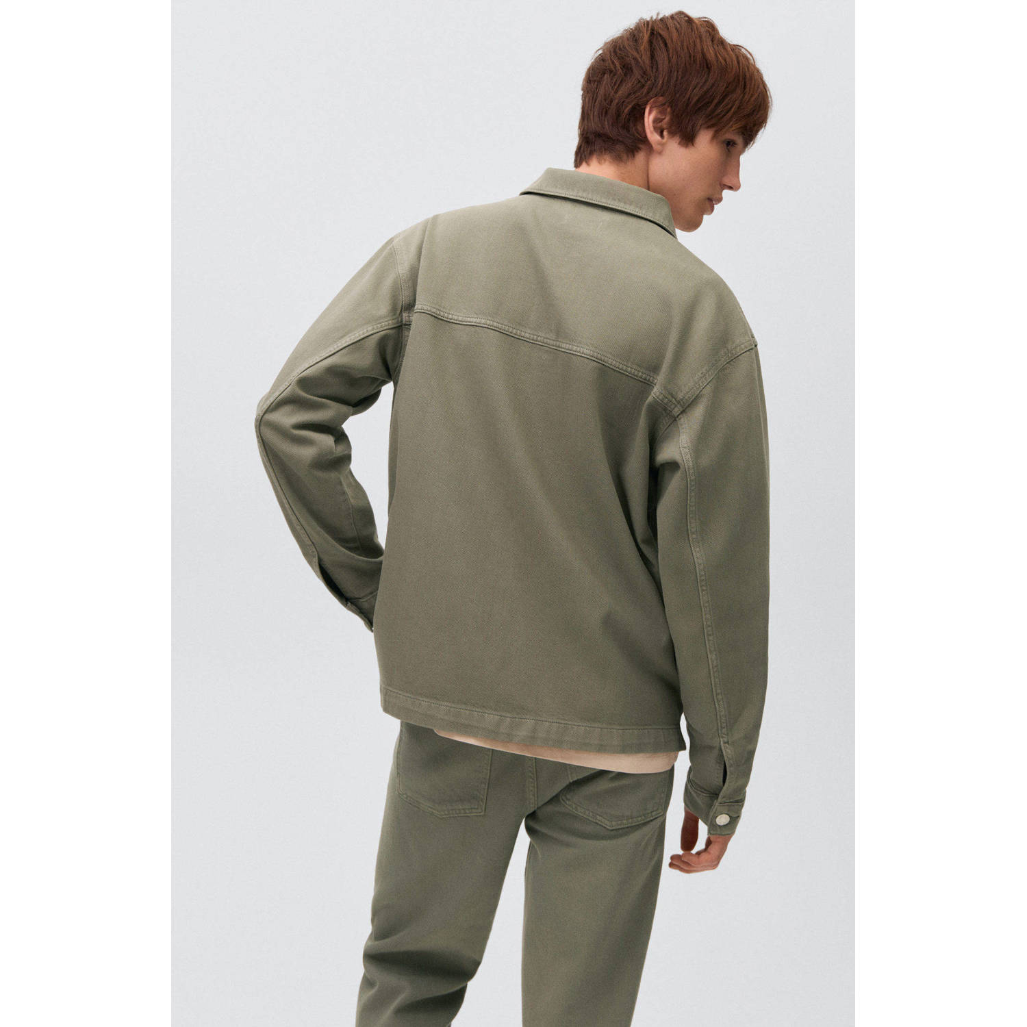 MANGO TEEN denim spijkerjas herfst lichtkaki
