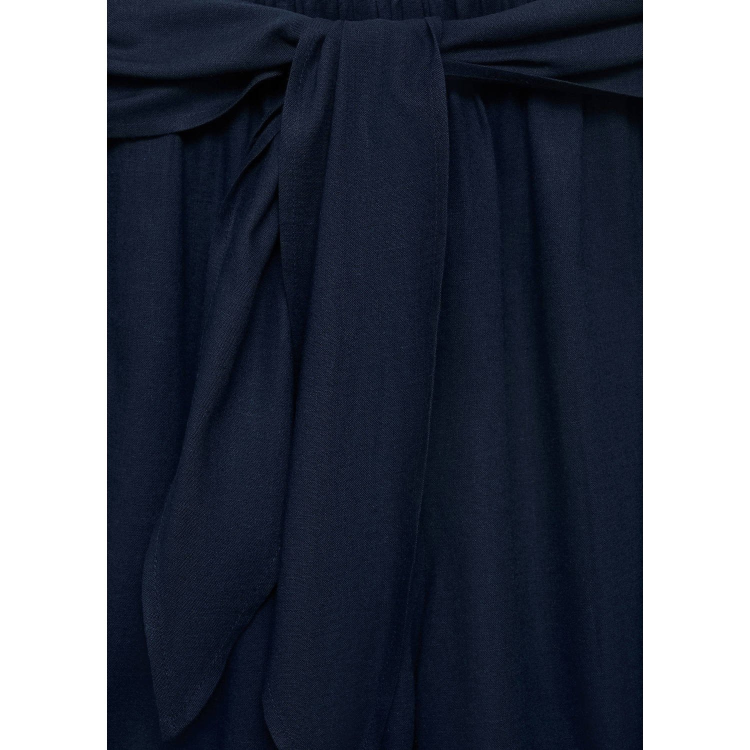 MANGO TEEN korte broek met linnen donkerblauw