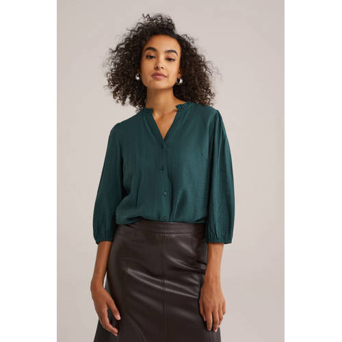 WE Fashion blouse donkergroen afbeelding