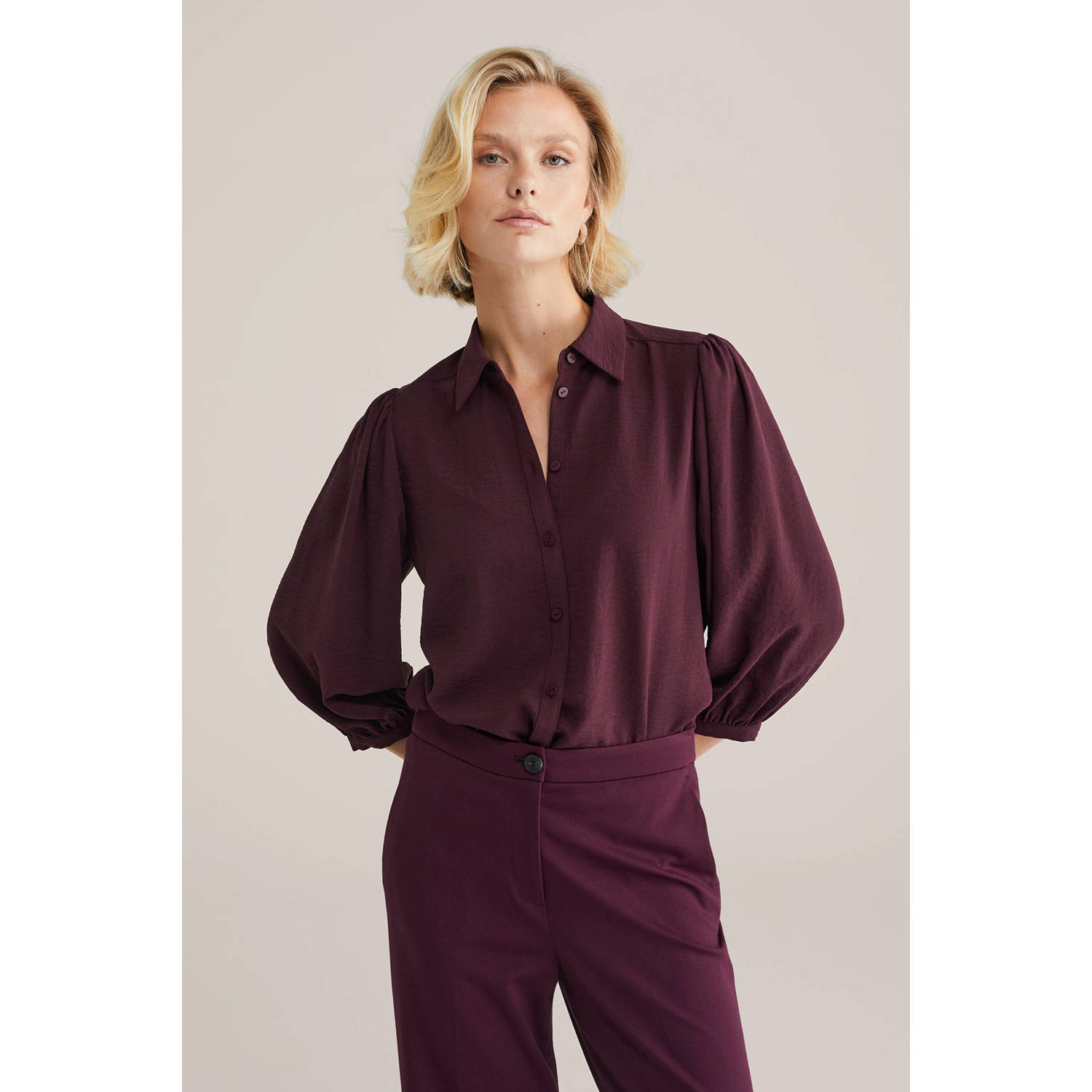 WE Fashion blouse donkerrood