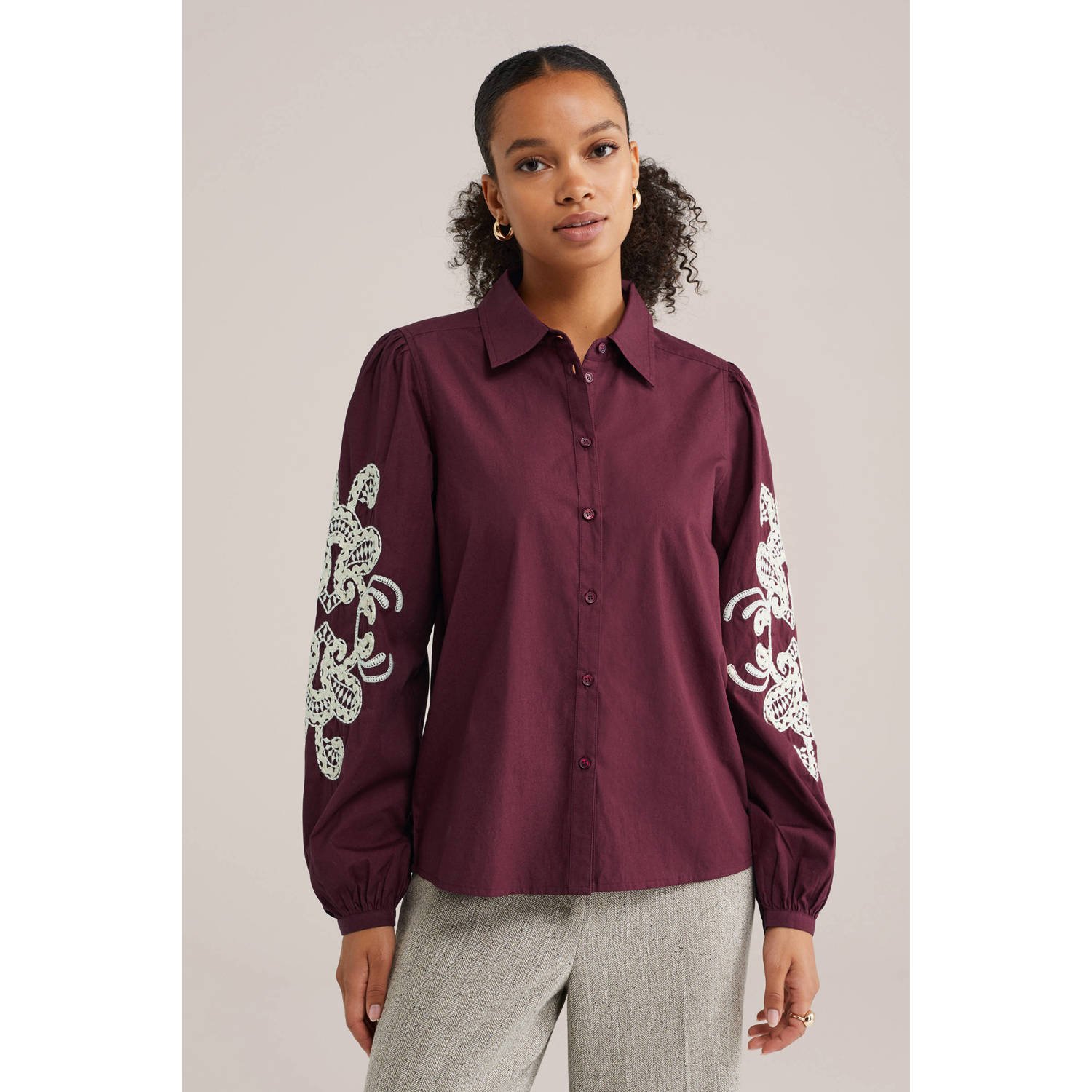 WE Fashion blouse roodbruin