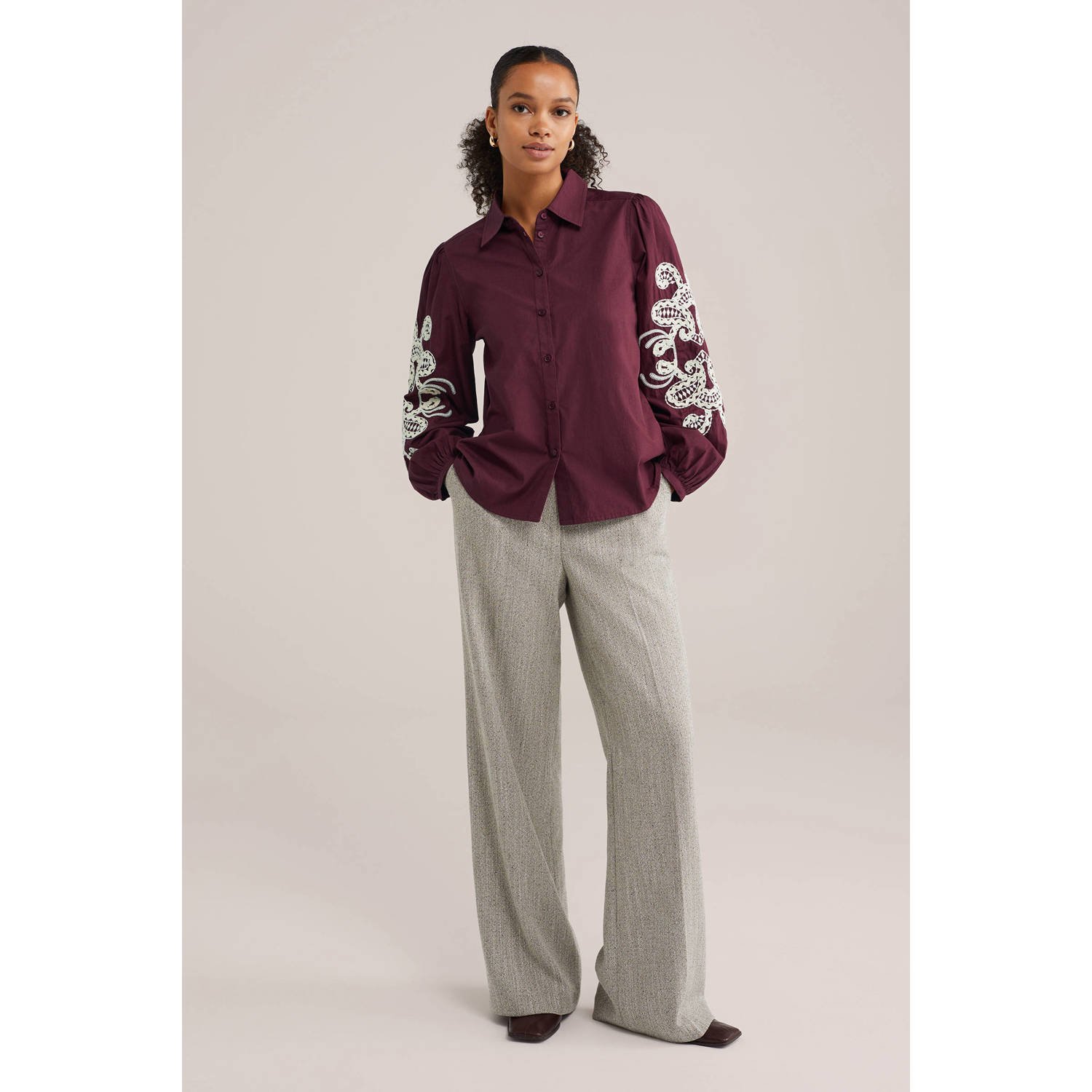 WE Fashion blouse roodbruin
