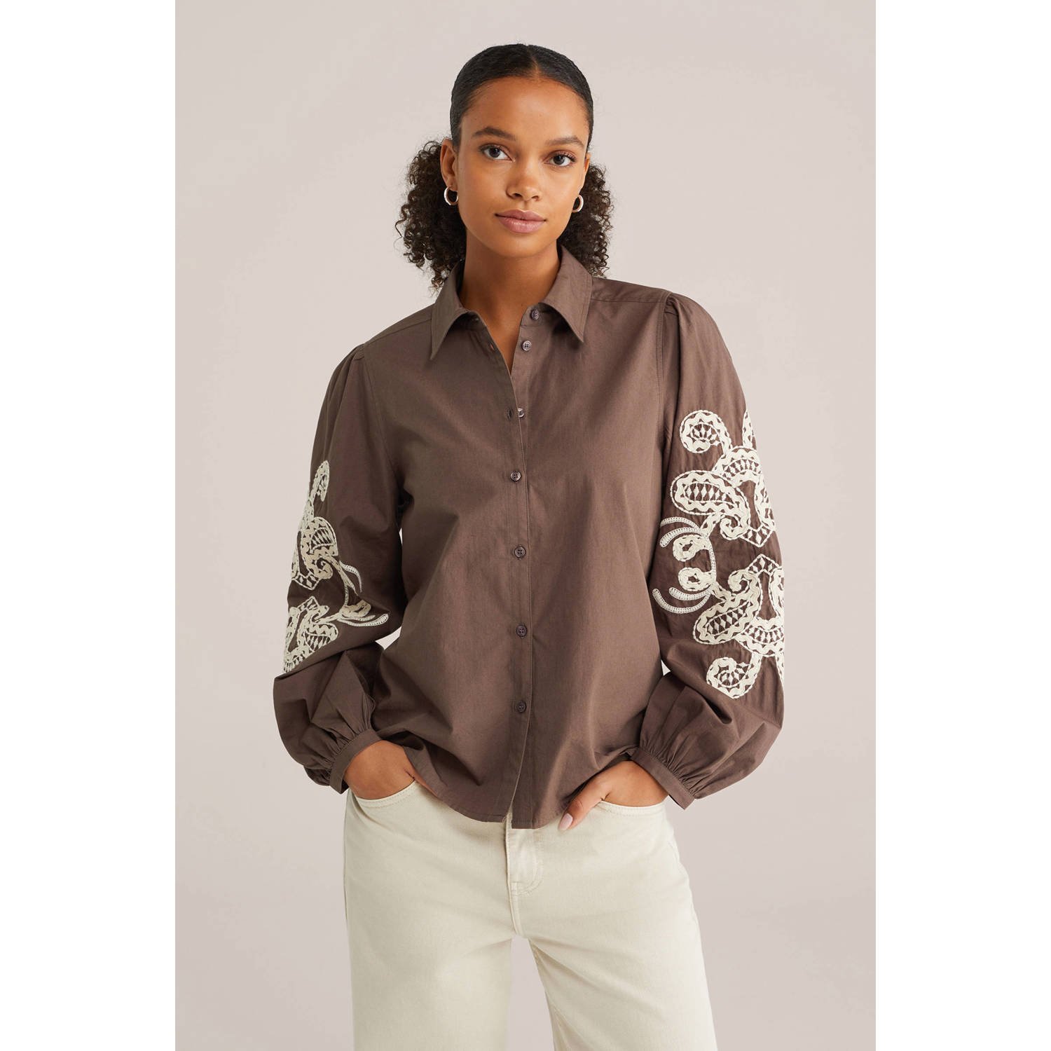 WE Fashion blouse grijsgroen