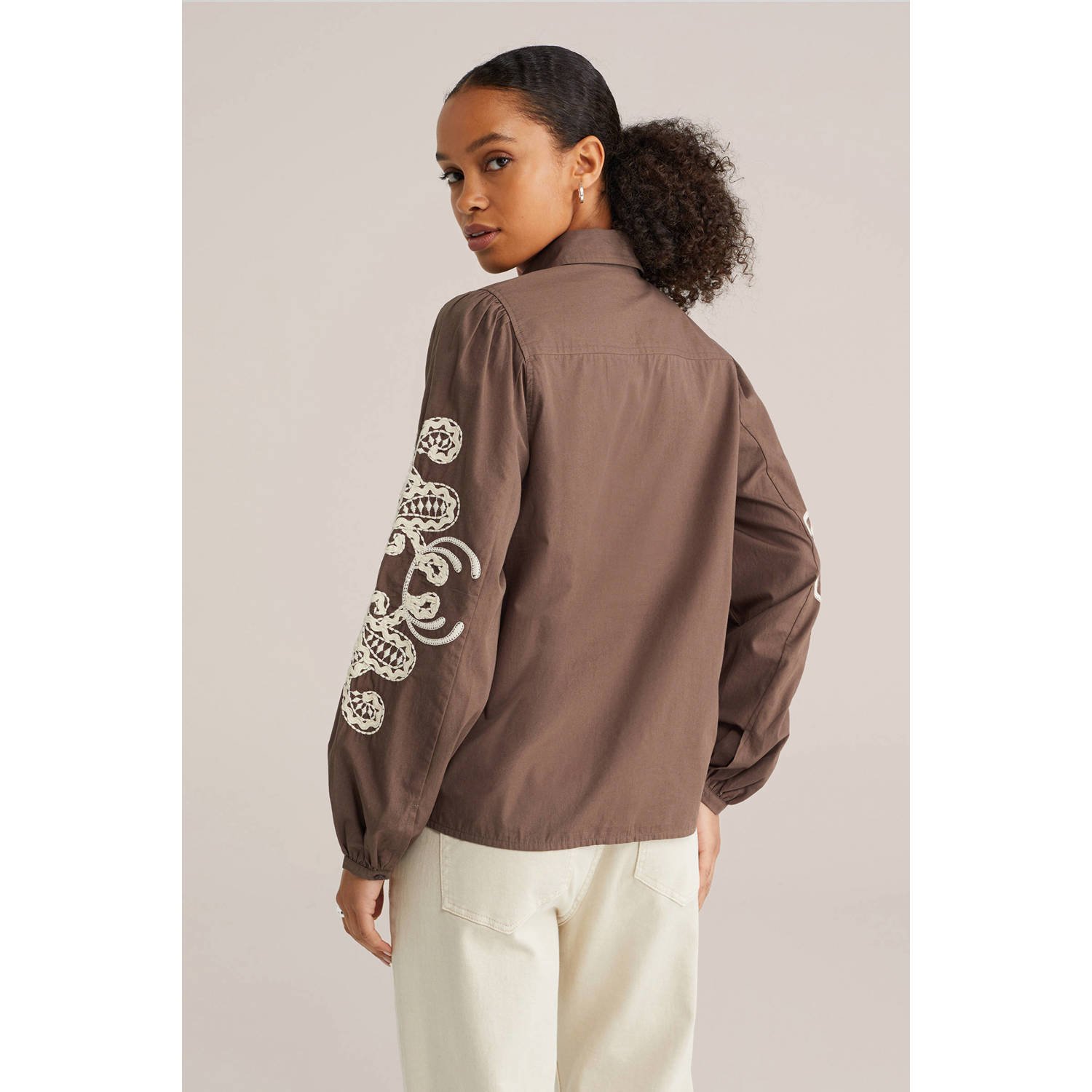 WE Fashion blouse grijsgroen