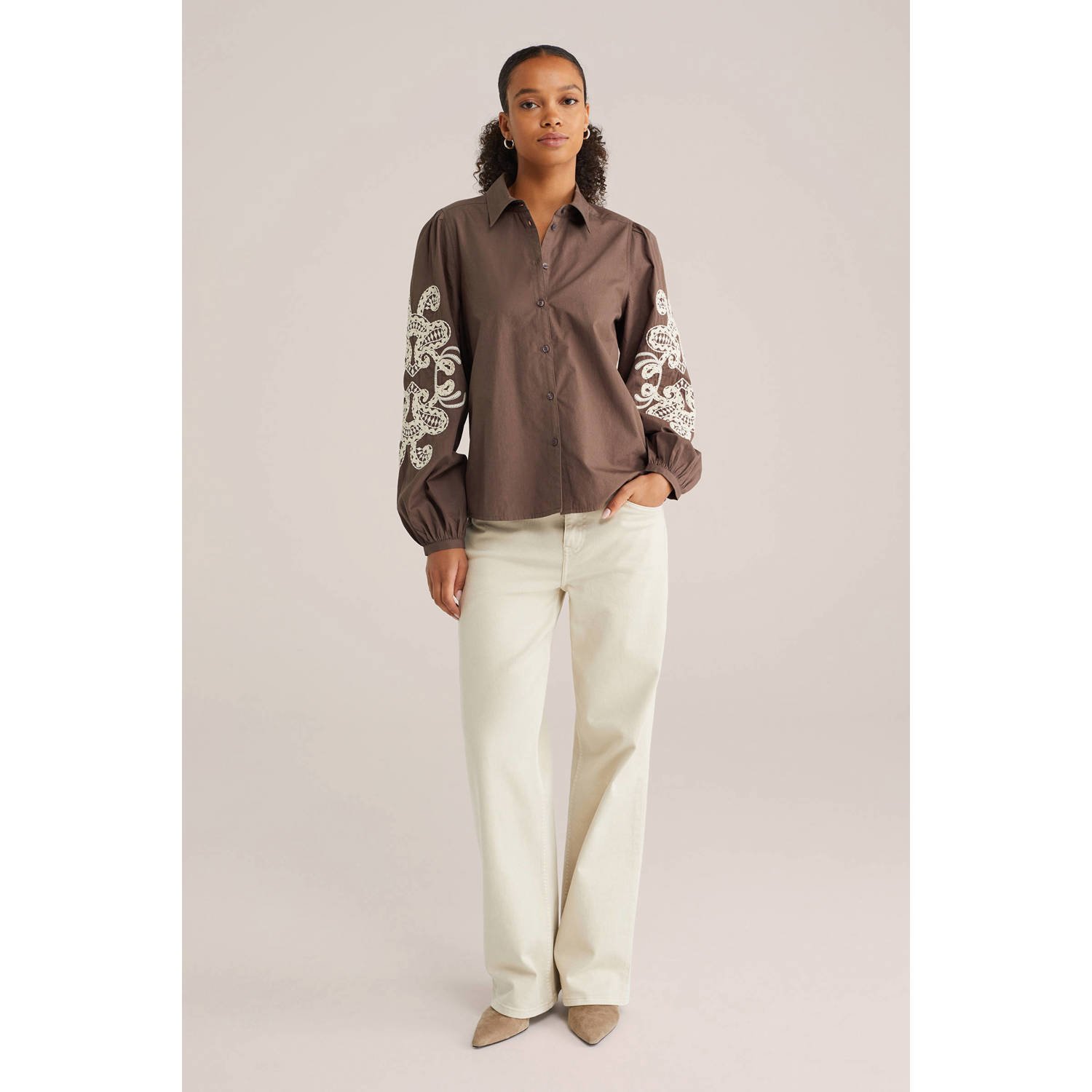 WE Fashion blouse grijsgroen