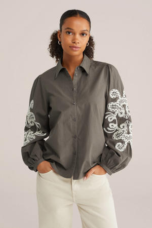 blouse grijsgroen
