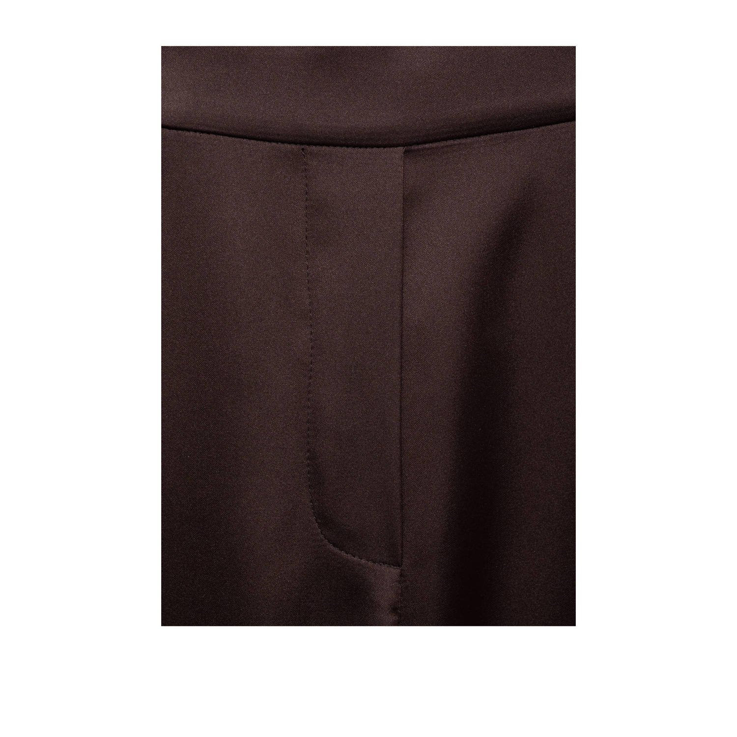 Mango straight high waist broek bruin